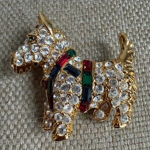 Vtg Kenneth Jay Lane KJL Scottish Terrier Dog Brooch